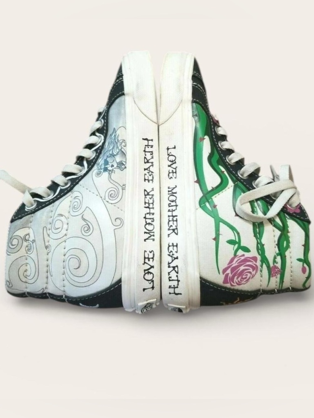 Custom Vans Sk8 Hi Hand Painted Celestial Sun Moon Earth Sneakers 7.5